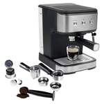 Espressomaschine von Princess, in der Farbe Schwarz, aus Edelstahl, andere Perspektive, Vorschaubild