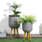 Pflanzenkübel von Outsunny, in der Farbe Grau, andere Perspektive, Vorschaubild