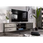 TV-Lowboard von Massivmoebel24, in der Farbe Grau, aus Massivholz, Vorschaubild