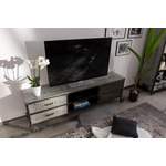 TV-Lowboard von Massivmoebel24, in der Farbe Grau, aus Massivholz, andere Perspektive, Vorschaubild