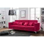 2/3-Sitzer Sofa von Leonique, in der Farbe Rosa, aus Velours, andere Perspektive, Vorschaubild