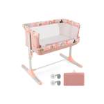 Babybett von Costway, in der Farbe Rosa, aus Metall, andere Perspektive, Vorschaubild