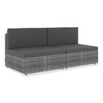 2/3-Sitzer Sofa von VIDAXL, in der Farbe Grau, aus Rattan, andere Perspektive, Vorschaubild