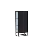 Glasvitrine von Venture Design, in der Farbe Schwarz, aus Stahl, andere Perspektive, Vorschaubild