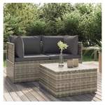 Garten-Lounge-Set von vidaXL, in der Farbe Grau, aus Rattan, andere Perspektive, Vorschaubild