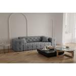 2/3-Sitzer Sofa von Fun Moebel, in der Farbe Grau, aus Velvet, andere Perspektive, Vorschaubild