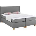 Boxspringbett von home affaire, in der Farbe Grau, aus Strukturstoff, andere Perspektive, Vorschaubild