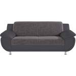 2/3-Sitzer Sofa von TRENDMANUFAKTUR, in der Farbe Grau, aus Kunstleder, andere Perspektive, Vorschaubild