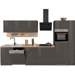 Küchenzeile von Kochstation, in der Farbe Grau, aus Holzwerkstoff, andere Perspektive, Vorschaubild