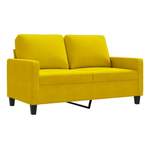 2/3-Sitzer Sofa von vidaXL, in der Farbe Gelb, aus Samt, andere Perspektive, Vorschaubild
