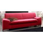 2/3-Sitzer Sofa von DOMO collection, in der Farbe Rot, aus Kunstleder, andere Perspektive, Vorschaubild