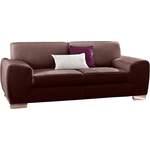 2/3-Sitzer Sofa von DOMO collection, in der Farbe Braun, aus Microfaser, andere Perspektive, Vorschaubild