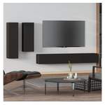 TV-Wand von furnicato, in der Farbe Schwarz, aus Holzwerkstoff, andere Perspektive, Vorschaubild