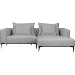 Ecksofa von Guido Maria Kretschmer Home&Living, in der Farbe Grau, aus Velours, andere Perspektive, Vorschaubild