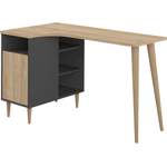 Schreibtisch von TemaHome, in der Farbe Schwarz, aus Holz, andere Perspektive, Vorschaubild