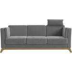 2/3-Sitzer Sofa von home affaire, in der Farbe Grau, aus Chenille, andere Perspektive, Vorschaubild