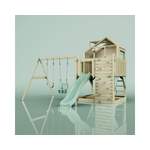 Gartenhaus von Polar Play, in der Farbe Grün, aus Holz, andere Perspektive, Vorschaubild