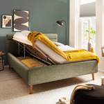Doppelbett von Homedreams, in der Farbe Grün, aus Massivholz, andere Perspektive, Vorschaubild