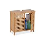 Waschbeckenunterschrank von RELAXDAYS, in der Farbe Braun, aus Bambus, andere Perspektive, Vorschaubild