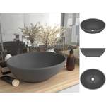 Waschbecke von VIDAXL, in der Farbe Grau, aus Keramik, andere Perspektive, Vorschaubild