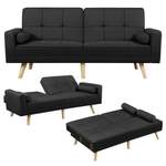 2/3-Sitzer Sofa von Yaheetech, in der Farbe Schwarz, aus Massivholz, andere Perspektive, Vorschaubild