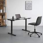 Schreibtisch von Bessagi Home, in der Farbe Schwarz, aus Metall, andere Perspektive, Vorschaubild