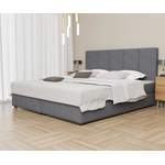 Boxspringbett von Fun Moebel, in der Farbe Grau, aus Polyester, andere Perspektive, Vorschaubild