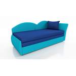 Schlafsofa von Fun Möbel, in der Farbe Blau, aus Plüsch, andere Perspektive, Vorschaubild