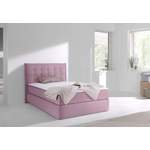 Boxspringbett von INOSIGN, in der Farbe Rosa, aus Strukturstoff, andere Perspektive, Vorschaubild