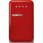Kühlschrank von SMEG, in der Farbe Rot, aus Sicherheitsglas, andere Perspektive, Vorschaubild
