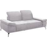 2/3-Sitzer Sofa von PLACES OF STYLE, in der Farbe Silber, aus Flausch, andere Perspektive, Vorschaubild