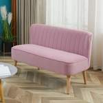 2/3-Sitzer Sofa von HOMCOM, in der Farbe Rosa, aus Kiefernholz, andere Perspektive, Vorschaubild