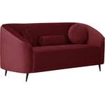 2/3-Sitzer Sofa von Leonique, in der Farbe Rot, aus Bouclé, andere Perspektive, Vorschaubild