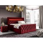 Komplett-Schlafzimmer von Fun Möbel, in der Farbe Rot, aus Velvet, andere Perspektive, Vorschaubild