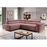 Ecksofa von Stylefy, in der Farbe Rosa, aus Velours, Vorschaubild