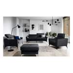 Sofagarnitur von Stylefy, in der Farbe Schwarz, aus Velours, andere Perspektive, Vorschaubild