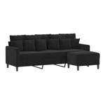 2/3-Sitzer Sofa von vidaXL, in der Farbe Schwarz, aus Samt, andere Perspektive, Vorschaubild