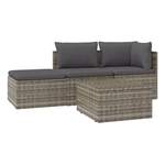 Garten-Lounge-Set von vidaXL, in der Farbe Grau, aus Polyrattan, andere Perspektive, Vorschaubild