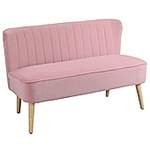 2/3-Sitzer Sofa von HOMCOM, in der Farbe Rosa, aus Webstoff, andere Perspektive, Vorschaubild