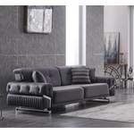 2/3-Sitzer Sofa von JVmoebel, in der Farbe Grau, aus Textil, andere Perspektive, Vorschaubild