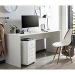 Schreibtisch von Tchibo, in der Farbe Weiss, aus Holz, andere Perspektive, Vorschaubild