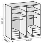 Drehtürenschrank von MID.YOU, in der Farbe Grau, aus Metall, andere Perspektive, Vorschaubild