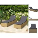 Gartenliege von VIDAXL, in der Farbe Braun, aus Rattan, andere Perspektive, Vorschaubild