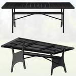 Gartentisch von Casaria®, in der Farbe Schwarz, aus Polyrattan, andere Perspektive, Vorschaubild
