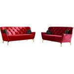 Sofagarnitur von sit&more, in der Farbe Rot, aus Teilmassiv, Vorschaubild