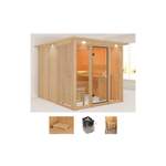 Sauna-Kabine von Welltime, in der Farbe Beige, aus Holz, andere Perspektive, Vorschaubild