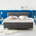 Boxspringbett von Mørteens, in der Farbe Grau, aus Webstoff, andere Perspektive, Vorschaubild