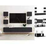 TV-Wand von VIDAXL, in der Farbe Schwarz, aus Holzwerkstoff, andere Perspektive, Vorschaubild