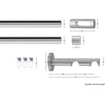 Gardinenstange von GARESA, in der Farbe Grau, aus Aluminium, andere Perspektive, Vorschaubild