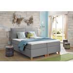 Boxspringbett von home affaire, in der Farbe Grau, aus Strukturstoff, andere Perspektive, Vorschaubild